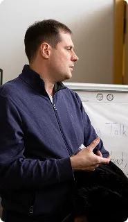Logikka team member presenting AI concepts