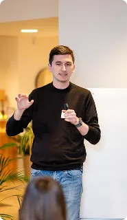 Logikka team member giving a presentation