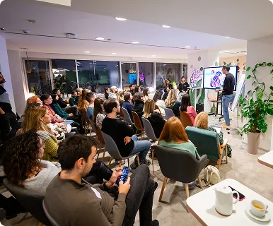 Audience attending a Logikka presentation
