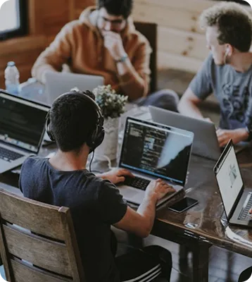 People collaborating with AI knowledge systems